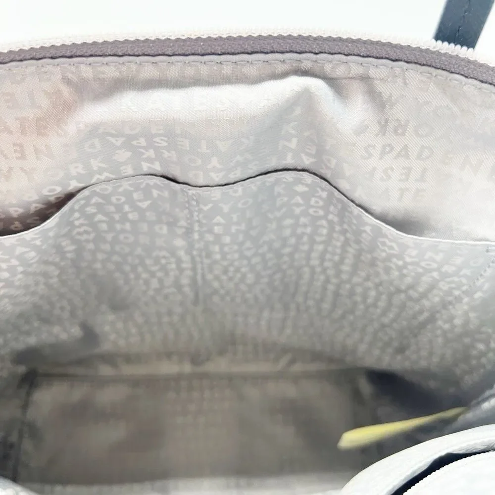 Kate Spade New York Mavis Street Jeralyn Silver Gray Glitter Tote Bag Purse READ